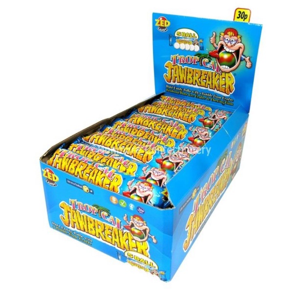 Kẹo Gum Jawbreakers Zed Candy 3 vị trái cây nhập khẩu Hà Lan (Date xa + hàng sẵn)