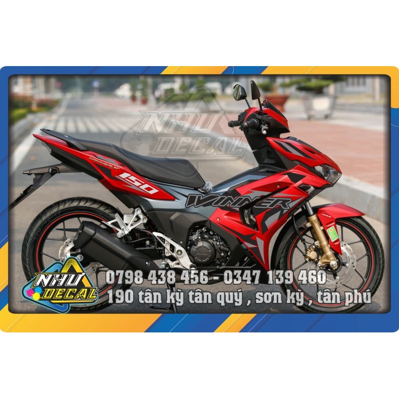 Tem rời WINNER X 2022 xe đỏ phối xám đen / xe bạc phối Xanh lục bảo