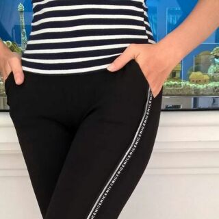 Quần legging sọc chữ đủ size <65kg