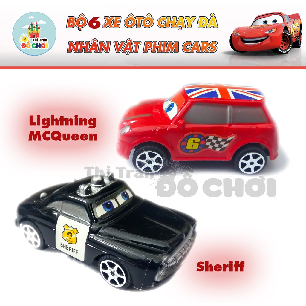 Xe đồ chơi 🚕 GIÁ SỐC 🚕 Bộ đồ chơi 6 xe ô tô chạy trớn bằng nhựa cho bé trai, bé gái - 5101AB - Thị trấn đồ chơi