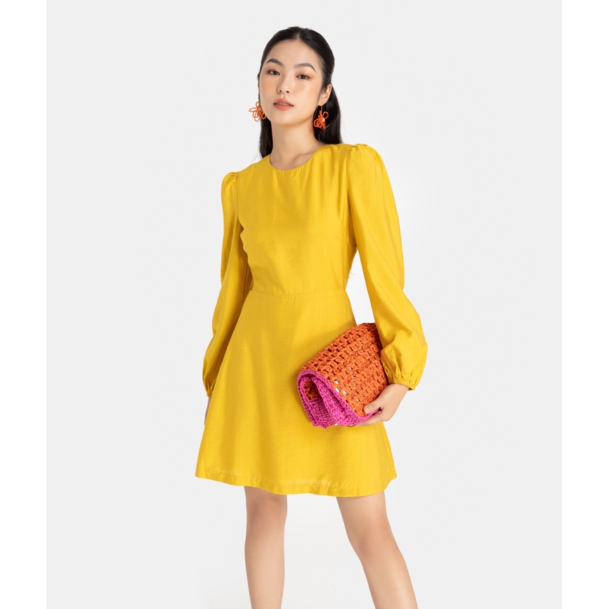 Đầm Nữ Thời Trang HNOSS Tay Bồng Chít Eo HNDLU052