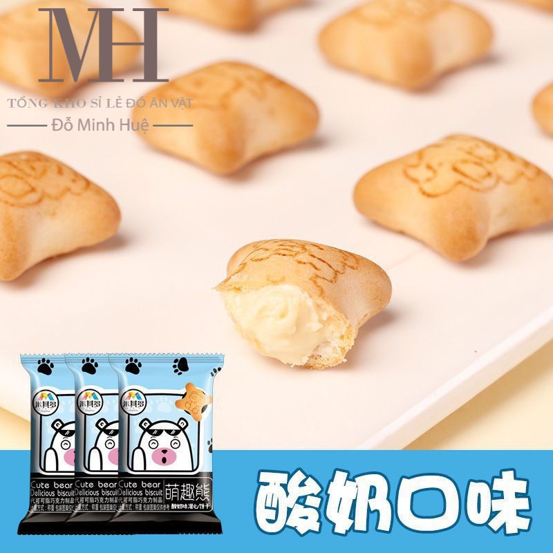 Combo 20 gói Bánh gấu nhân Socola - Dâu tây - Sữa - Sữa Chua thơm ngon giòn tan