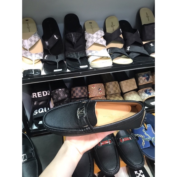 Giày lười da nam khoá vàng truyền thống cao cấp - Giày moca học sinh