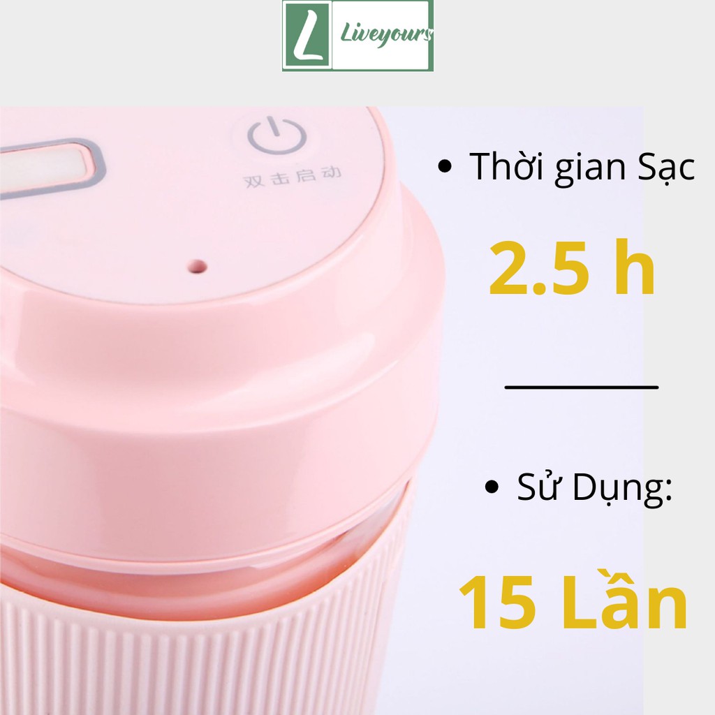 Máy xay sinh tố mini cầm tay công suất 150W - Máy xay Trái Cây Mini Sạc Pin  - Liveyours