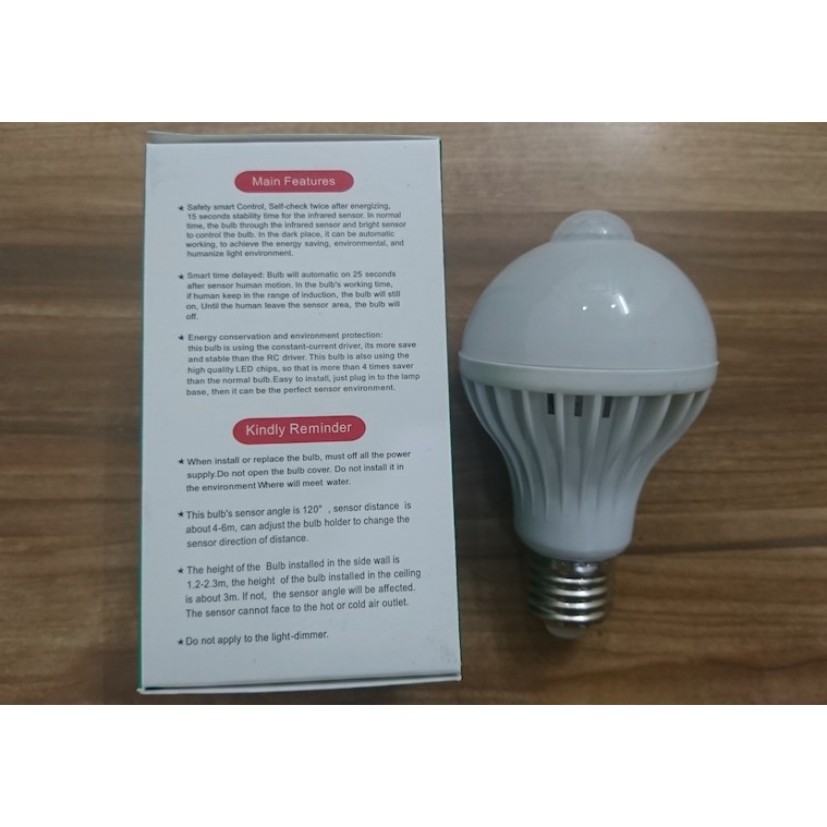 Bóng Đèn LED Lắp Nhà Vệ Sinh, Đèn Cầu Thang, Đèn Hành Lang - Tự động Bật Đèn Khi Có Người (Tích hợp mắt thần hồng ngoại) | BigBuy360 - bigbuy360.vn