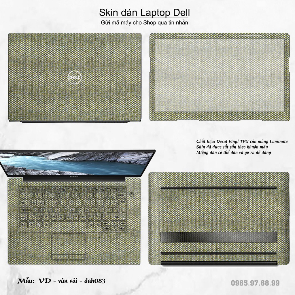 Skin dán Laptop Dell in hình vân vải (inbox mã máy cho Shop)