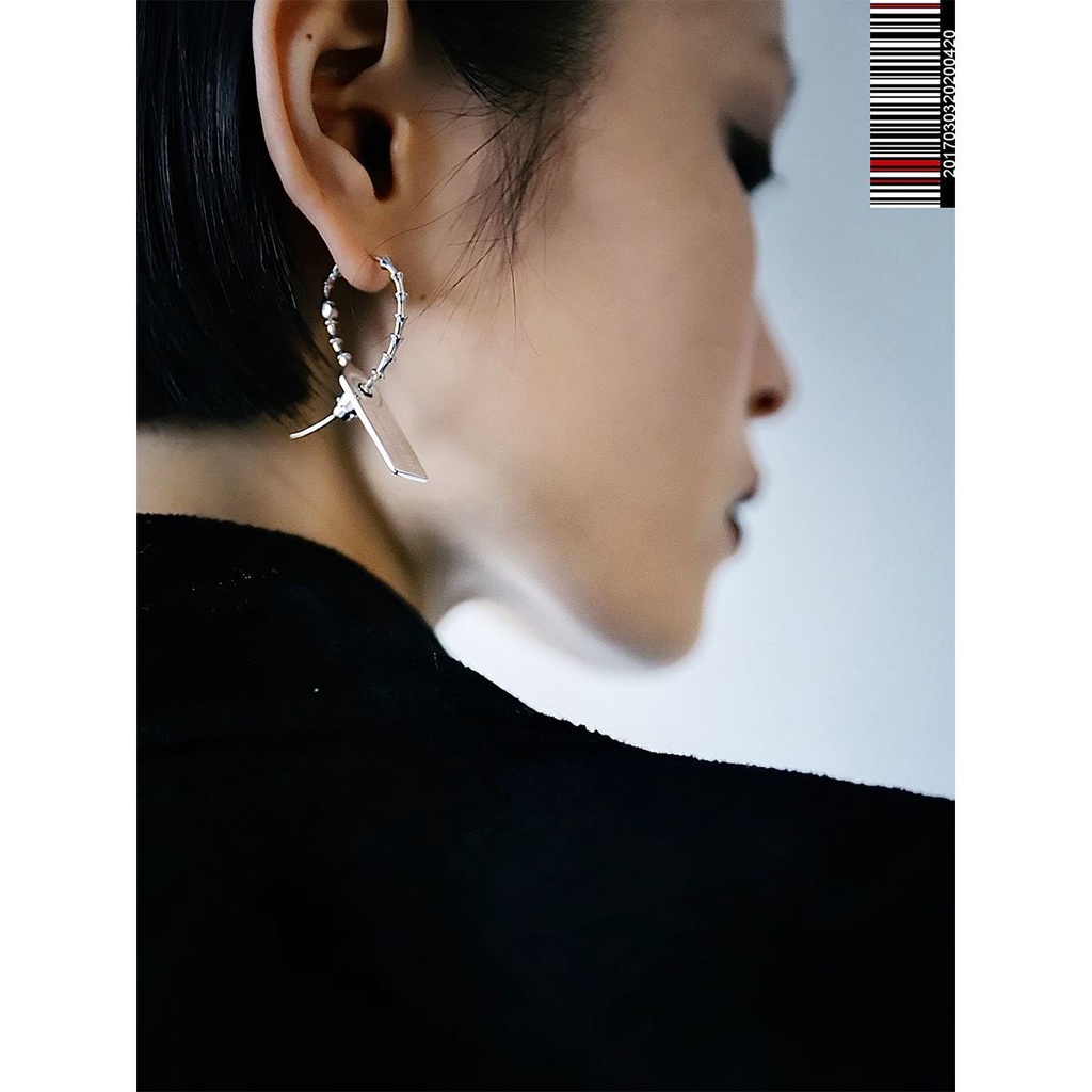 Bán Chạy!F &amp; X Khuyên Tai Bạc 925 Dạng Móc Khóa Chống Trộm MEIPIN TANG-Unpin 20S/S