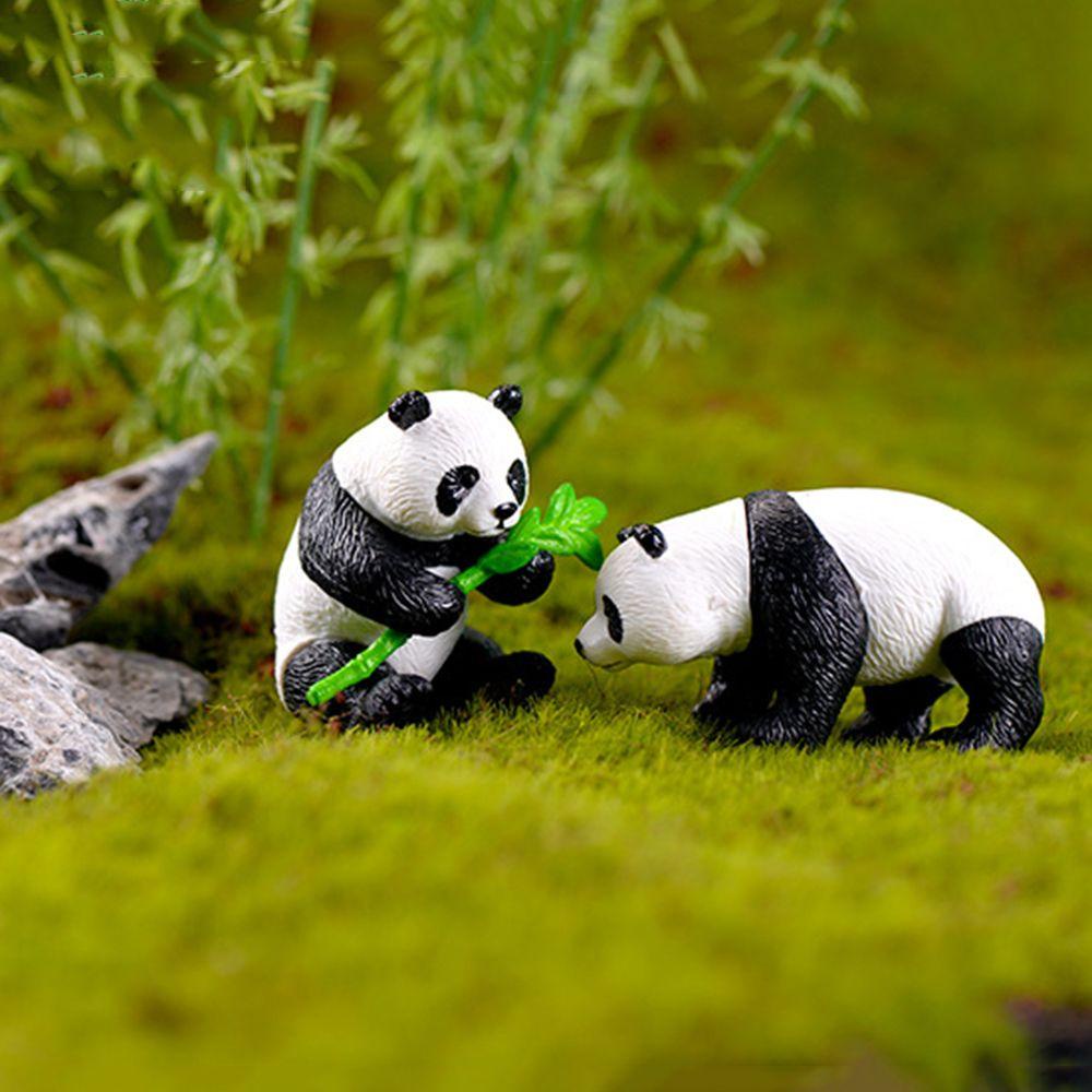 Bộ 4 / 8 Tượng Gấu Trúc Mini Dễ Thương Trang Trí Cây Bonsai