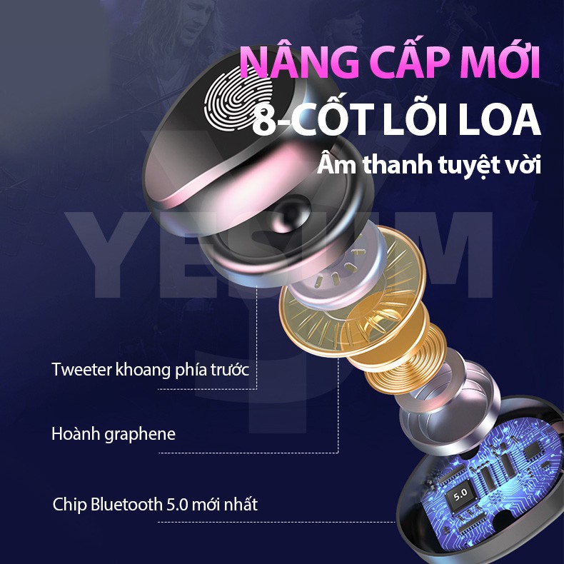 Tai nghe không dây kết nối Bluetooth AMOI F9-5 tích hợp màn hình điều khiển cảm ứng chống thấm nước IPX7 cho IPHONE | BigBuy360 - bigbuy360.vn