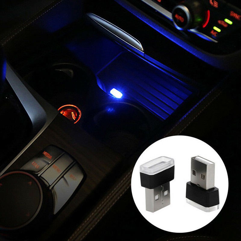 Đèn LED USB kích thước nhỏ màu neon gắn bên trong nội thất xe hơi