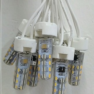 Combo 10 bộ bóng đèn led ngón 3W chân ghim G4 kèm đui ghim