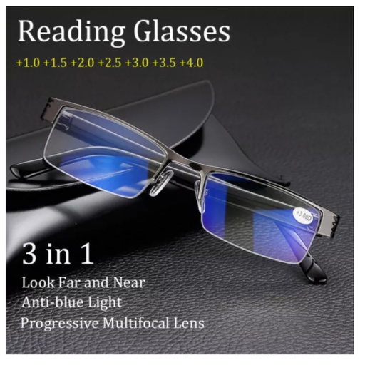 Có Thể Điều Chỉnh Tầm Nhìn Hai Tròng Quá Trình Chuyển Đổi Photochromic Progressive Kính Đọc Sách 4.00+