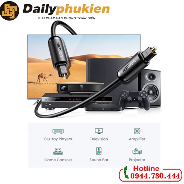 Cáp audio quang Optical dài 3m Ugreen 70893 chính hãng dailyphukien