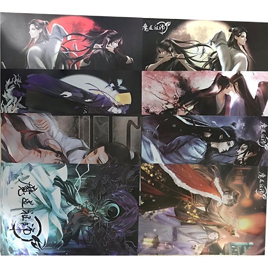 SALE Set Poster 8 tấm in hình ANIME Kimetsu No Yaiba Thiên Quan Tứ Phúc Violet Evergarden Attack On Titan Naruto