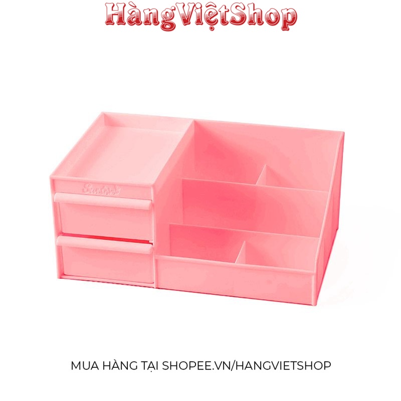 Kệ để đựng đồ trang điểm mỹ phẩm, khay nhựa 3 tầng nhiều ngăn mini đa năng để bàn
