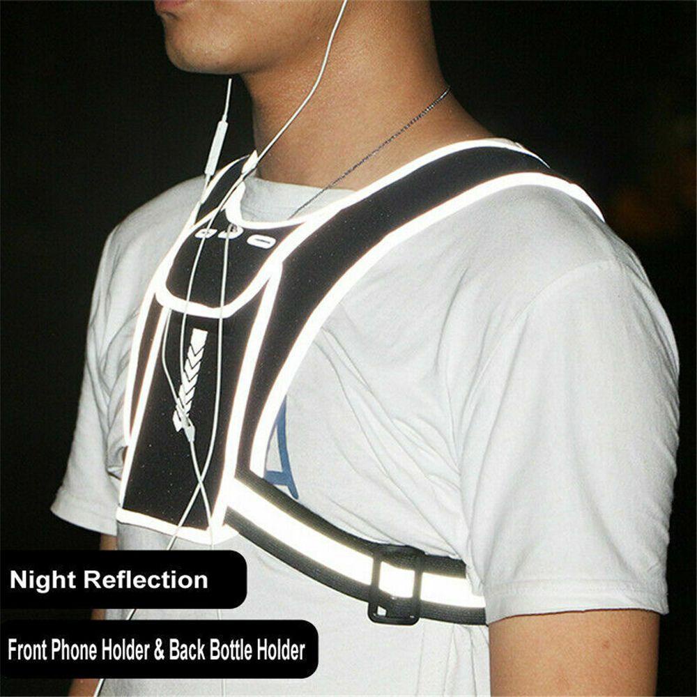 MUVAKO Áo Sát Nách Phản Quang Có Túi Trước Ngực An Toàn Dễ Điều Chỉnh Cho Nam Và Nữ