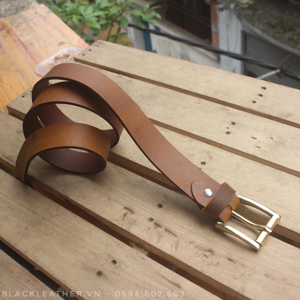 Thắt lưng da bò sáp nguyên tấm cao cấp