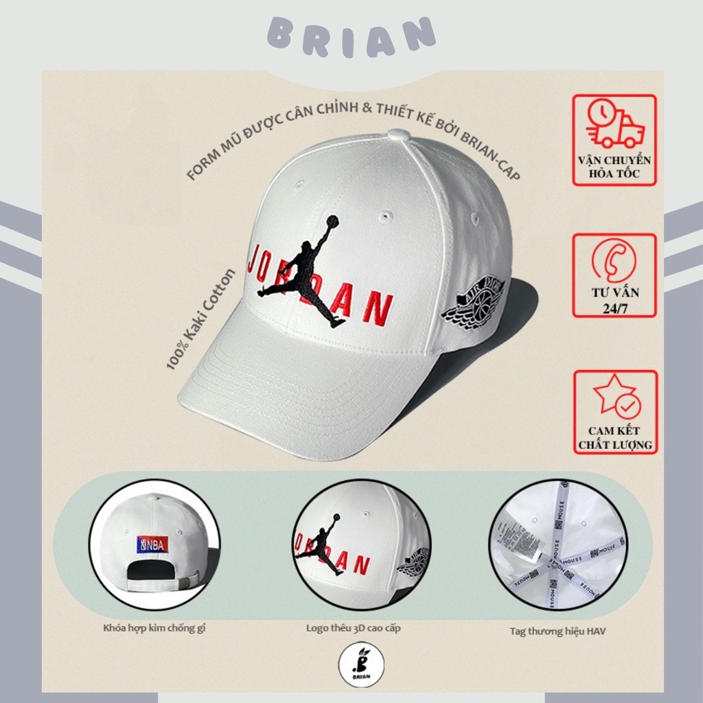 Mũ JORDAN trắng lưỡi trai, nón JORDAN trắng logo đen, hàng thiết kế xuất khẩu,dành cho mọi lứa tuổi cả nam và nữ.