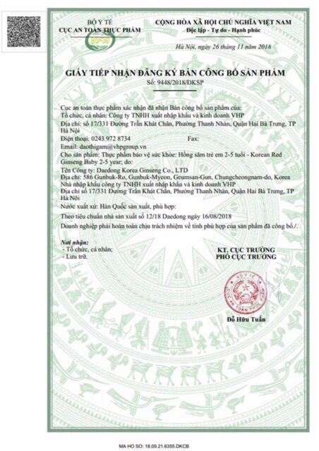Hồng sâm Baby Sanga Hàn Quốc