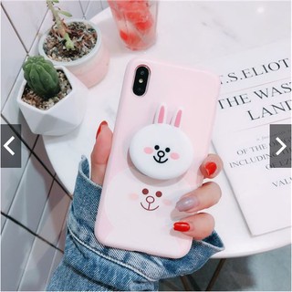 Ốp lưng iphone - Ốp lưng gấu + Thỏ + Tặng Popsocket - cho iphone 5 5s 6 6s 6plus 6sPlus 7Plus 8Plus