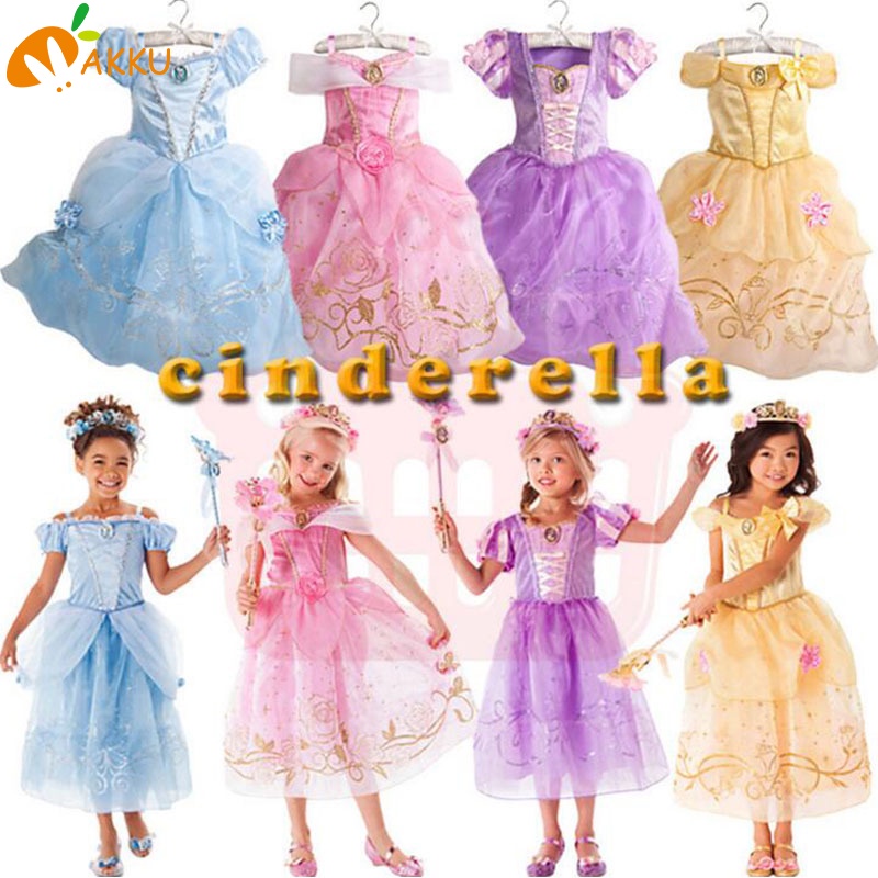 Đầm hóa trang công chúa DISNEY nhiều màu sắc tùy chọn dễ thương cho bé gái