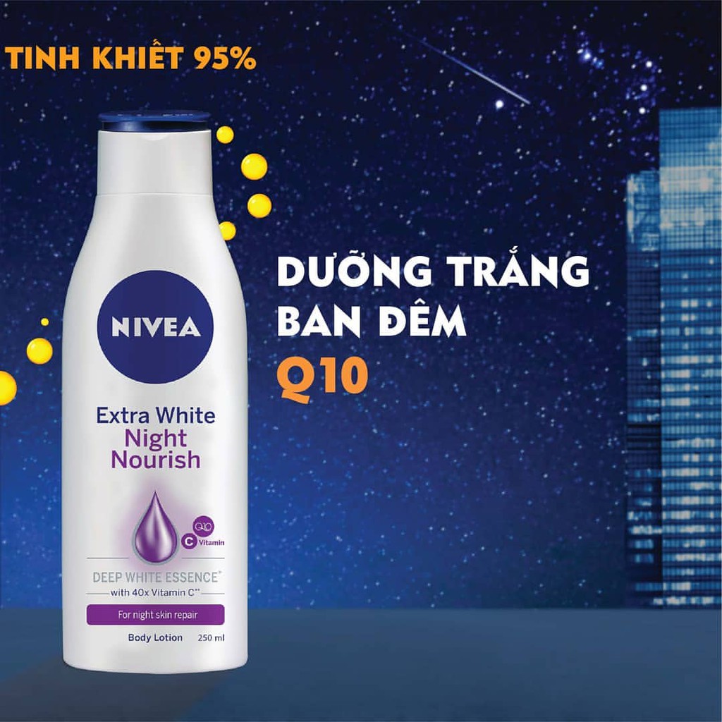 Sữa dưỡng thể trắng da ban đêm Nivea Extra White Night Nourish (250ml) | BigBuy360 - bigbuy360.vn