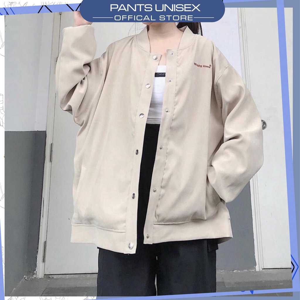 ⚡ Áo Khoác Kaki BOMBER WIN BIG TIME Ulzzang Unisex đen/be Pantsunisex ✨