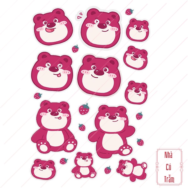 Sticker Giấy Dán Gấu Hồng - GH5