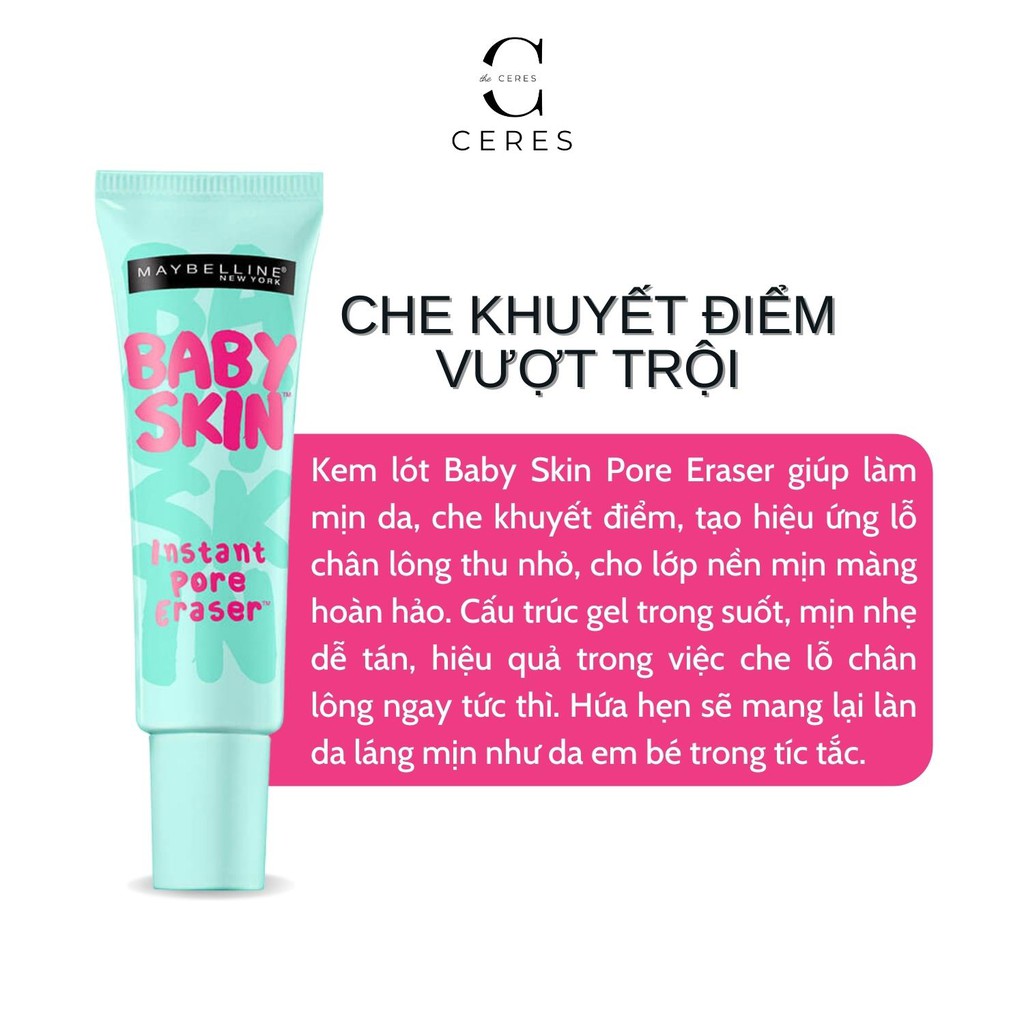 Kem Lót Maybelline Che Khuyết Điểm Mịn Da New York Baby Skin Pore Eraser Primer 22ml