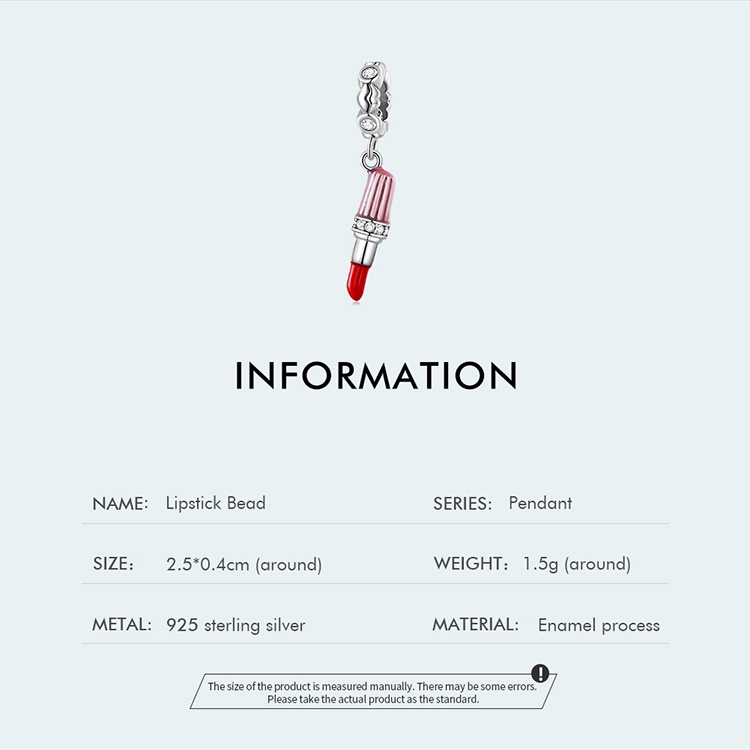 Mặt vòng cổ BAMOER bạc 925 hình son môi thời trang