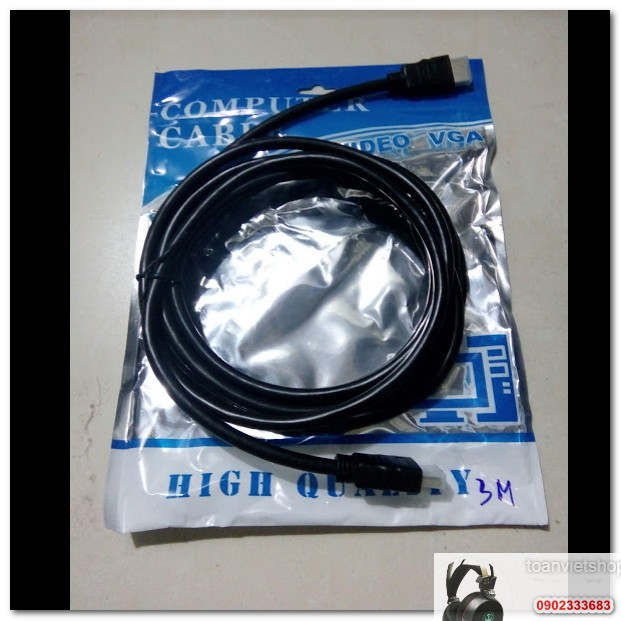 Cáp tín hiệu hdmi tròn, đen, dài 3m, chuẩn 4k