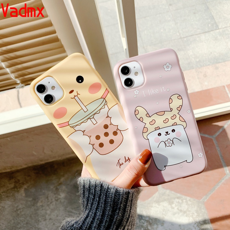 ốp điện thoại Hình Ly Trà Sữa Đáng Yêu Cho Oppo A31 A9 A5 2020 A92S Reno 4 5g Realme X2 X F11 A83 F9 F1S A57 A39 A12E A3S A3 R17 R15 R11S R11 R9 R9S F1 Plus