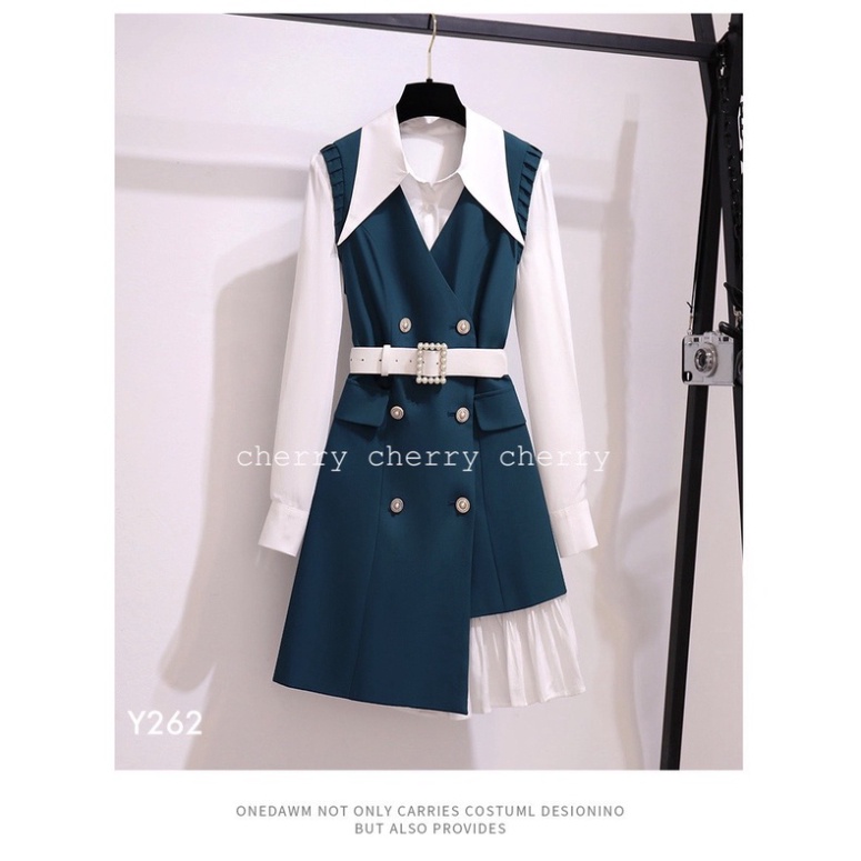 Sét văn phòng váy yếm sơmi thời thượng Y262