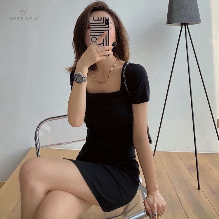 Đầm cổ vuông ôm dáng thiết kế xẻ tà mẫu 2020 thời trang cho nữ | BigBuy360 - bigbuy360.vn