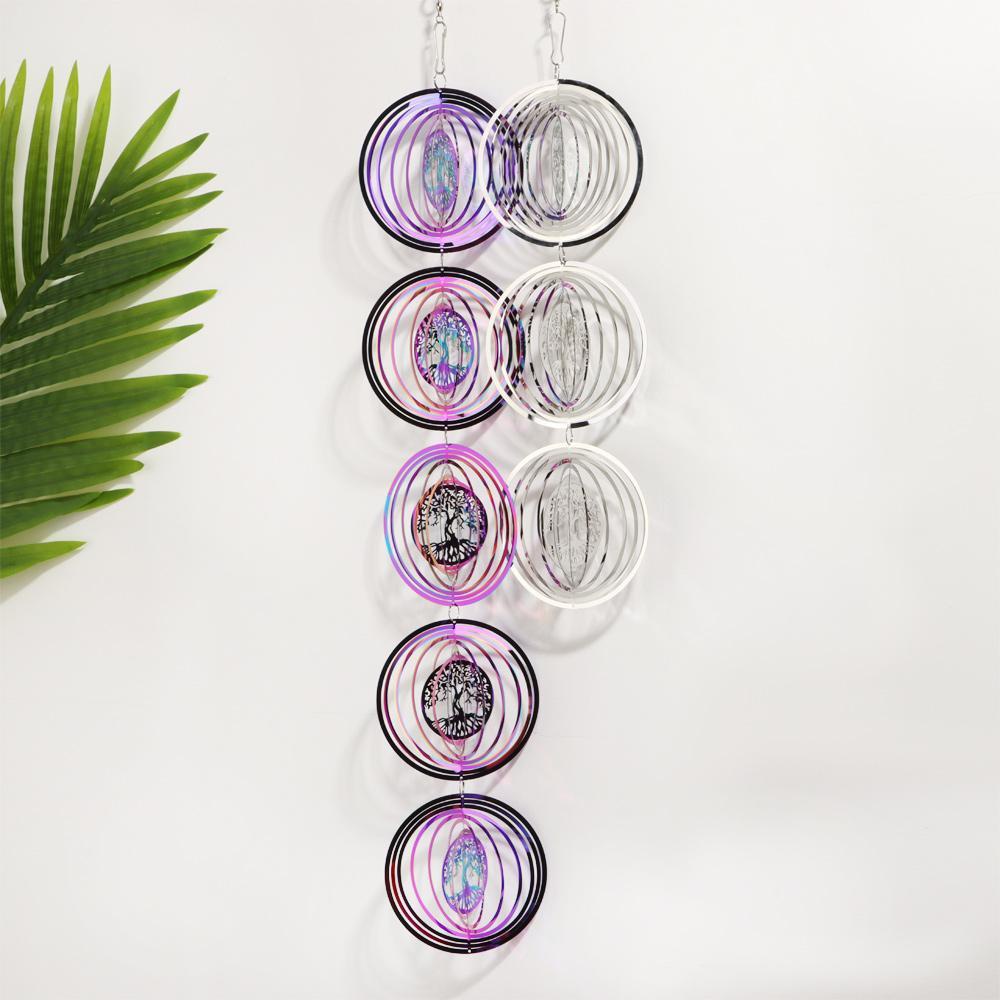 YNATURAL Chuông Gió Treo Ngoài Trời Bằng Thép Không Gỉ 3D