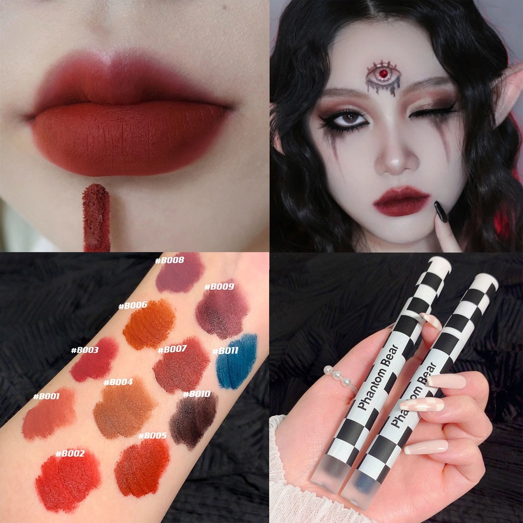 Son Lì Màu Đen Chống Thấm Nước Trang Điểm Gợi Cảm