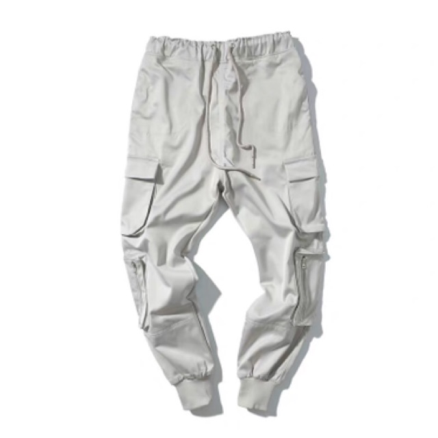 Quần jogger kaki túi hộp unisex Dây Kéo Dưới nam nữ ulzzang WIND