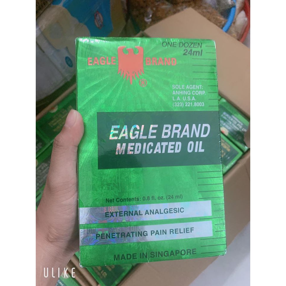 Dầu Gió Xanh Singapore 2nắp Con Ó Eagle Brand 24ml