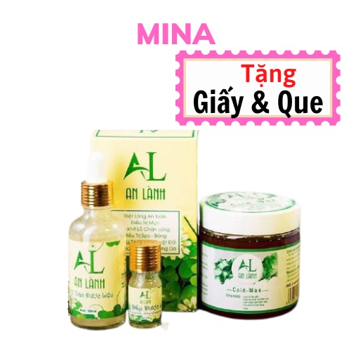 Combo Triệt Lông Vinh Viễn An Lành Gồm 1 Hủ Wax,1 Mỡ Trăn,1 Tinh Dầu Dược Liệu,1 Sét Giấy 50 Tờ Và 2 Que Lấy Gel