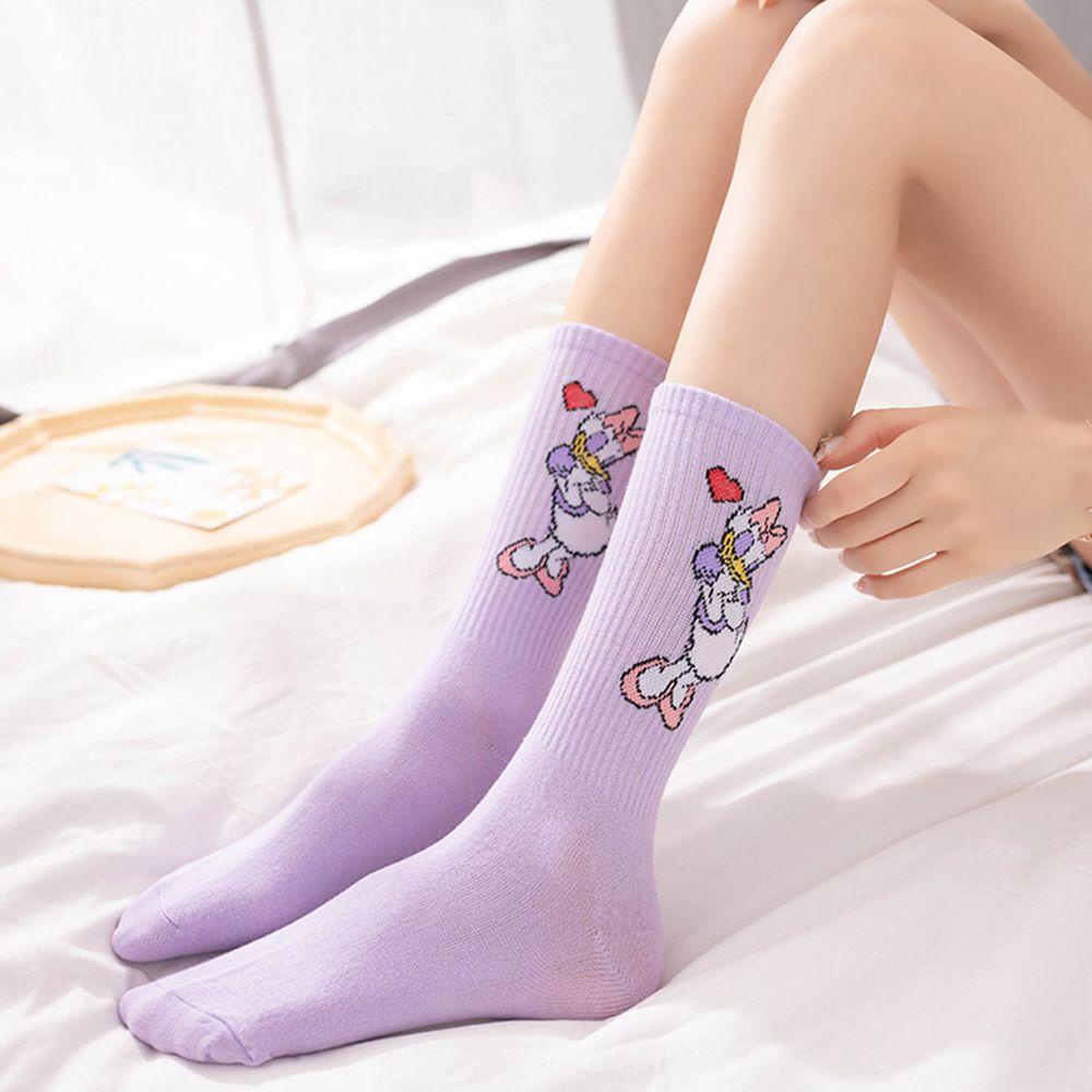 Vớ Cổ Trung Thoáng Khí In Họa Tiết Chuột Mickey Thời Trang Cho Nữ