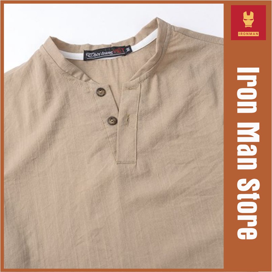 Áo Đũi Nam Cổ Tàu Vải Đũi Cao Cấp Bền Đẹp Thời Trang