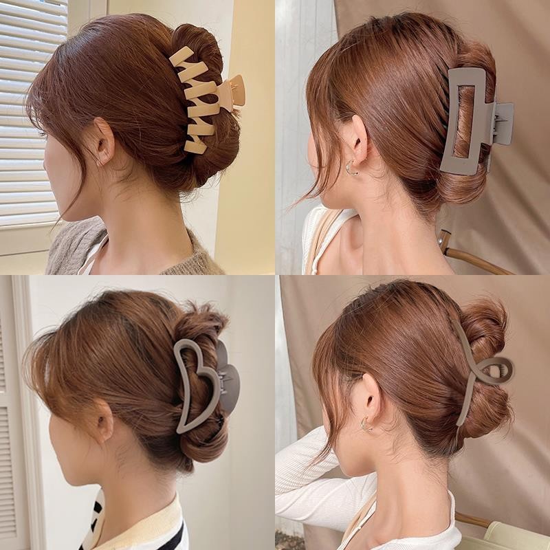 Kẹp Tóc Nhựa Hình Hoa / Chữ Thập Đơn Giản Thanh Lịch Cho Nữ