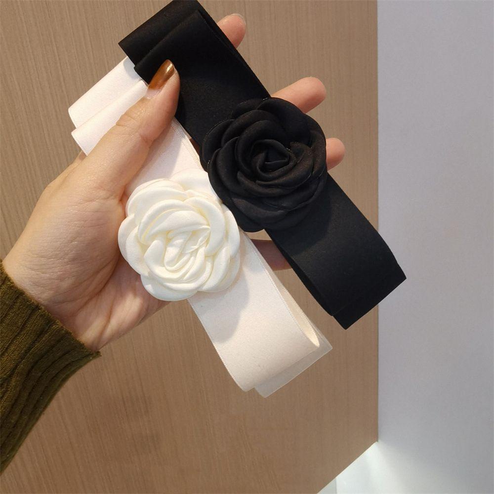 Kẹp Tóc Hình Nơ Họa Tiết Hoa Hồng Phong Cách Hàn Quốc Dễ Thương
