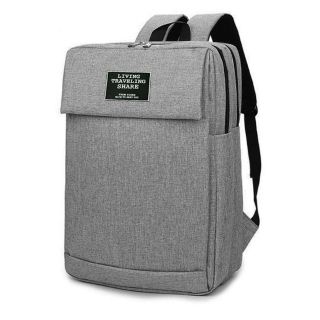 Balo nam nữ laptop Cylinde vải xước oxford nắp gập xám và đen - balo theloan Tin Tin TL064