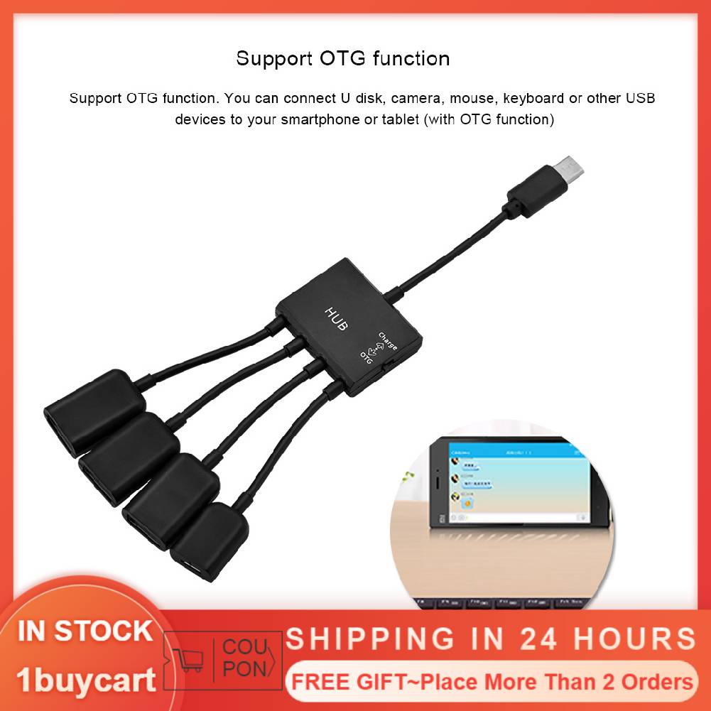 Cáp 4 trong 1 chuyển đổi đầu cắm USB3.1 Type-C sang 3 cổng USB2.0 và hub OTG