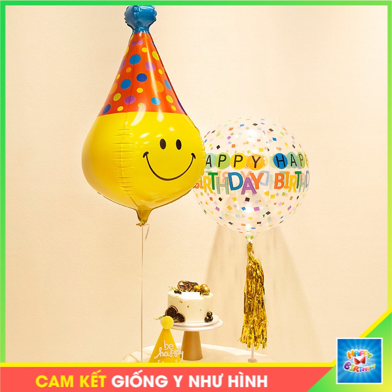 Bóng Jumbo  4D 24 in chữ HPBD trong suốt màu 4D nổi trang trí sinh nhật tổ chức tiệc