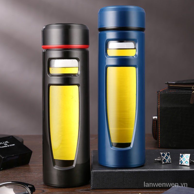 Bình nước thủy tinh chịu nhiệt thiết kế thời trang dung tích lớn 1000ml