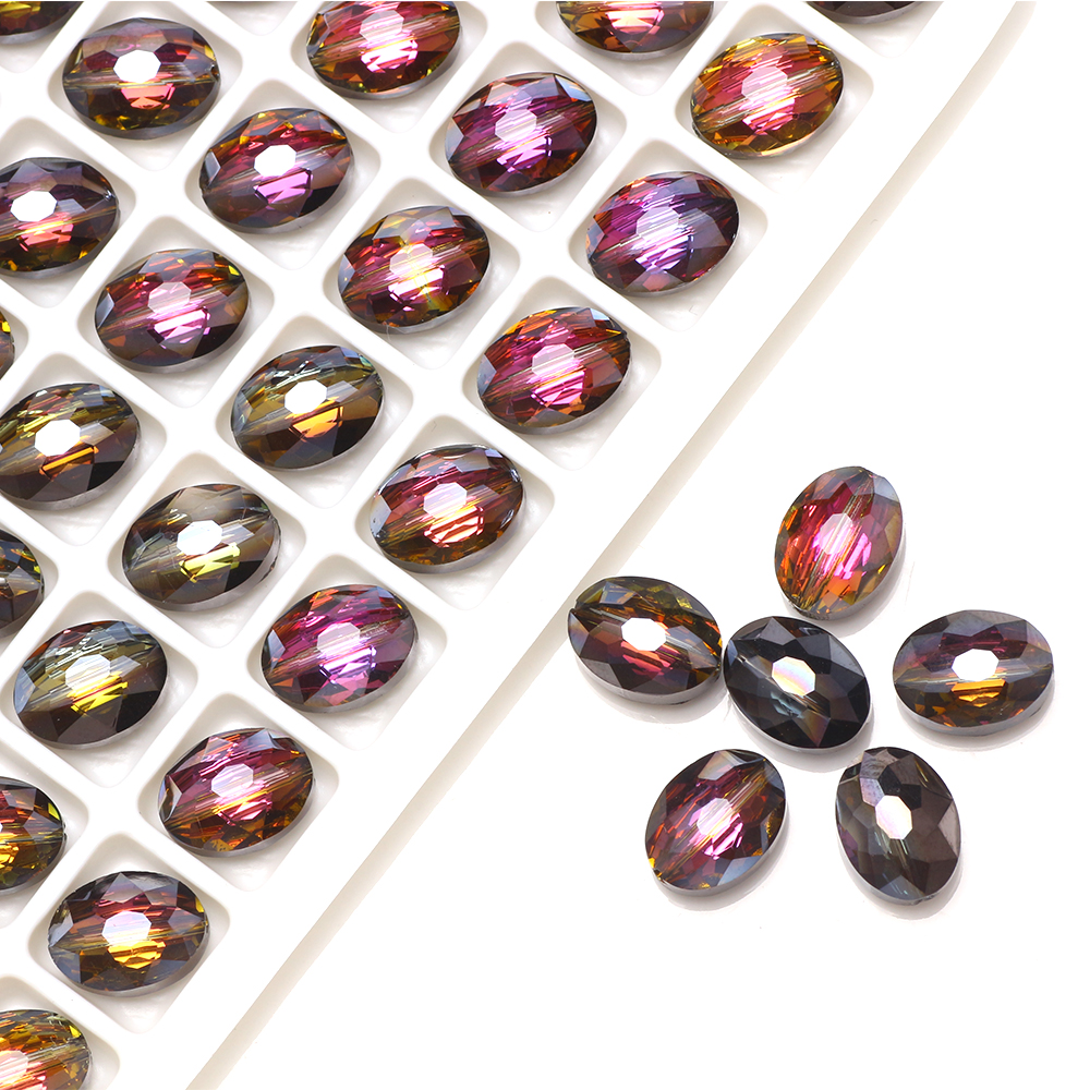 Set 10 hạt pha lê hình mắt 9x12mm làm trang sức thủ công tiện dụng