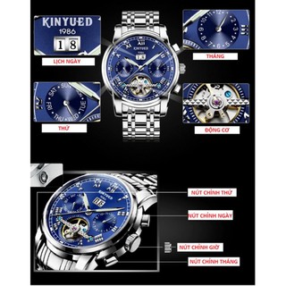 Đồng hồ Cơ Nam KINYUED JAYDEN - Dây Thép Đúc Đặt - Máy Automatic cao cấp