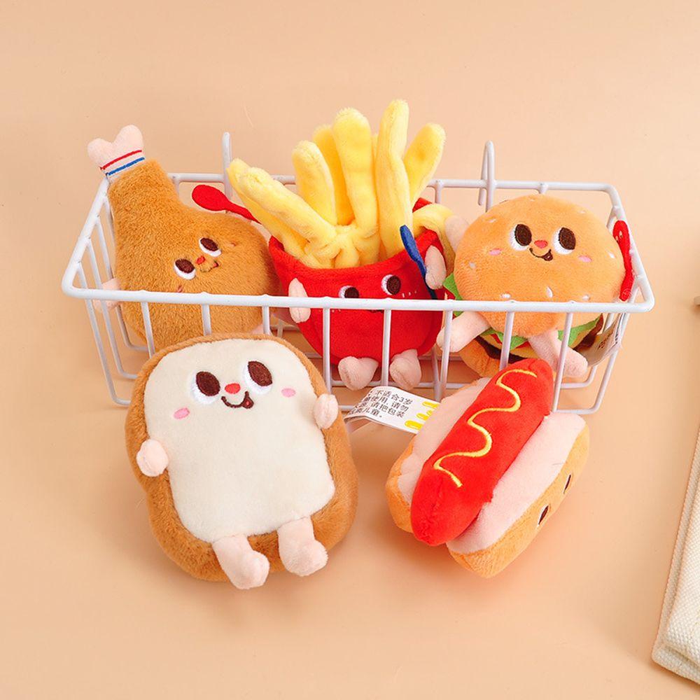 Móc Khóa Hình Hamburger Nhồi Bông Hoạt Hình Dễ Thương